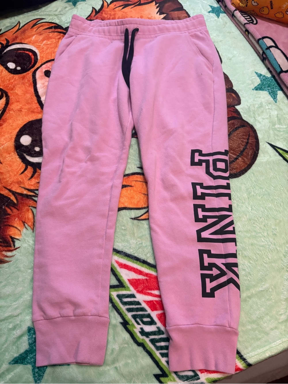PINK Victoria's Secret Pink Jogger Sweatpants with Black Logo
